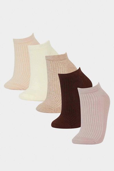 DeFacto Women's 5-Piece Cotton Booties Socks F5431Axns