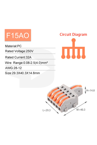 Choice1 10 قطع NV-F15AO 10 قطع موصل توصيل سريع 1 في متعدد المخرجات كابل توصيل...