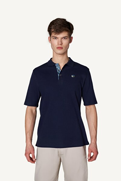 SPORTEMPT Ανδρικό πόλο oversized από βαμβάκι Supima με λεπτομέρεια μονόγραμμα...