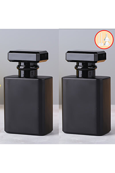 Choice4 زجاجة عطر زجاجية سوداء سعة 50 مل، نصف قطعة + 4 ملحقات، زجاجة عطر زجاج...