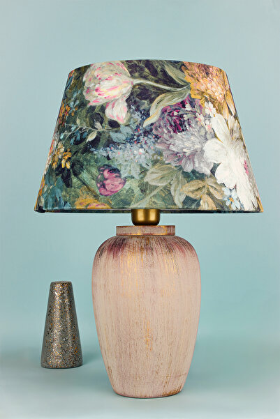 HALL BREATHE El yapımı ekru seramik abajur, şık ve doğal dekoratif ürün