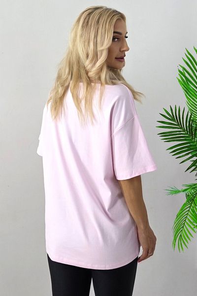 FashionForYou BuBu TOY printed long t-shirt and necklace with plush toy, Pink, Size S/M/L
