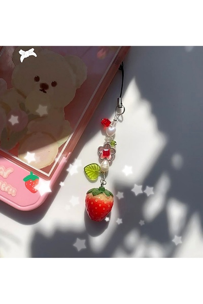 hbtasarim Strawberyy tasarım telefon çanta charmı y2k coquette