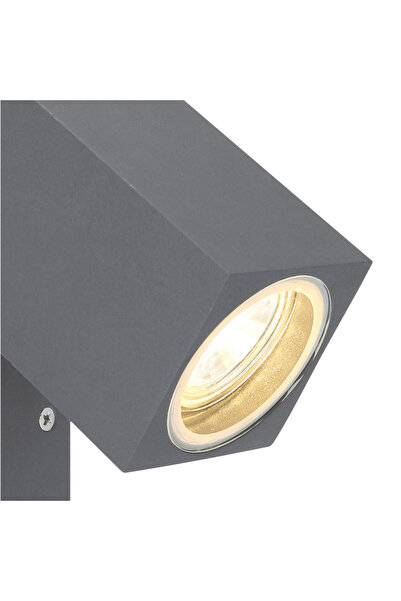 Globo Lighting Aplică de exterior din aluminiu antracit, sticlă transparentă, pivotantă, 1 bec, GU10, 34164W, Globo