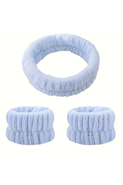 choice2 مجموعة غسول الوجه، قناع الوجه، عصابة رأس عالية المرونة من كورال فيلفي...