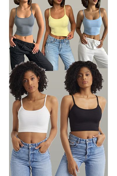 The Base Women's Advantage 5 Pack Crop Top with Rope Strap