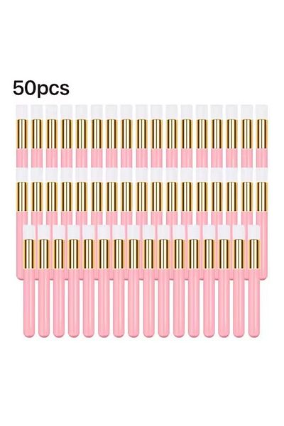 choice2 pink-50pcs Eyelash Cleaning Brush Lash Shampoo Brush for Eyelash Extensions Peel Off Nos