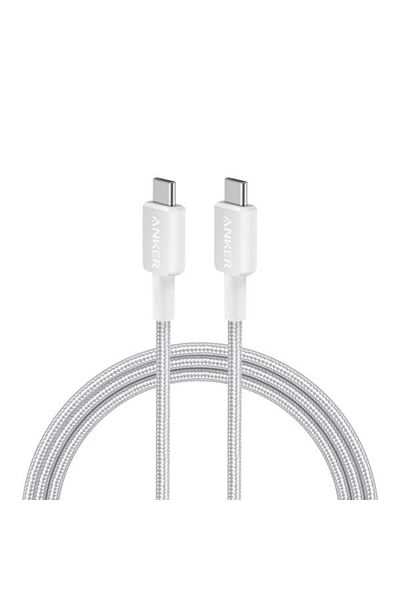 Anker Cablu 322 USB-C la USB-C, 60W, 0.9 metri, Alb