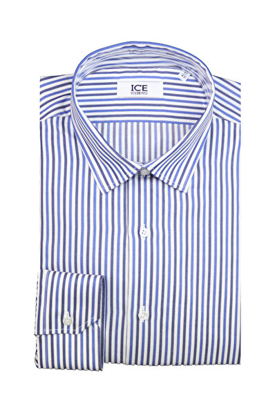 Ice Iceberg CĂMAȘĂ BĂRBĂTEASCĂ GANI - Alb/Albastru cu dungi
