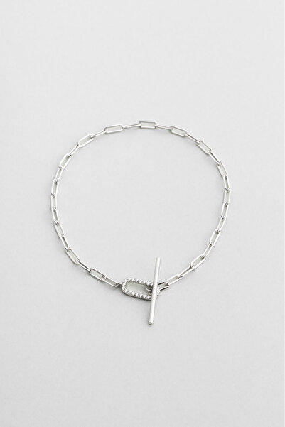 So CHIC... Samantha 18 Ayar Beyaz Altın Kaplama Gümüş Zincir Bileklik