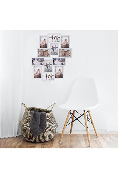 SERSIMO Wall photo frame, collage of 12 photos, 50x59cm, white