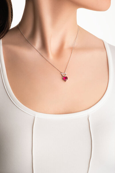 So CHIC... Amour 18 Ayar Beyaz Altın Kaplama 43 Cm Gümüş Kolye