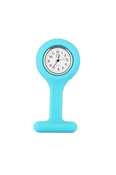 Bibilel Watch for Nurses/Doctors, Mini Silicone Brooch, Blue, BBL617