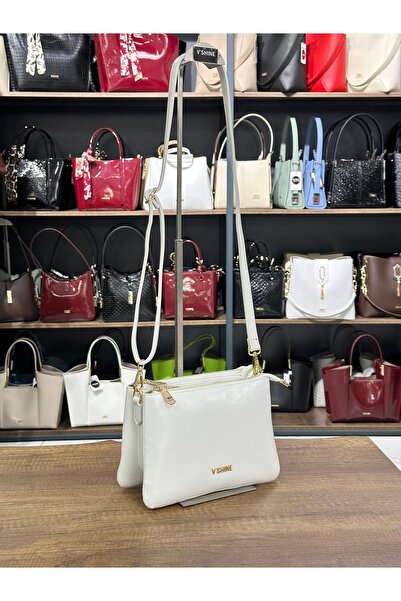 VICTORIA SHINE موديل 3103 - حقيبة بثلاثة عيون - زينا وايت