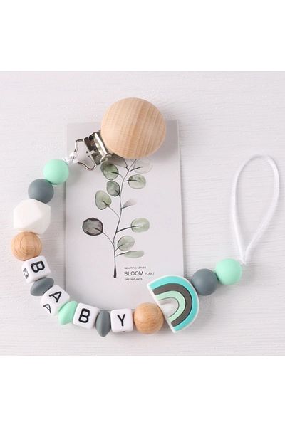Choice4 MXLB-green Baby products Beech clip silicone pacifier chain