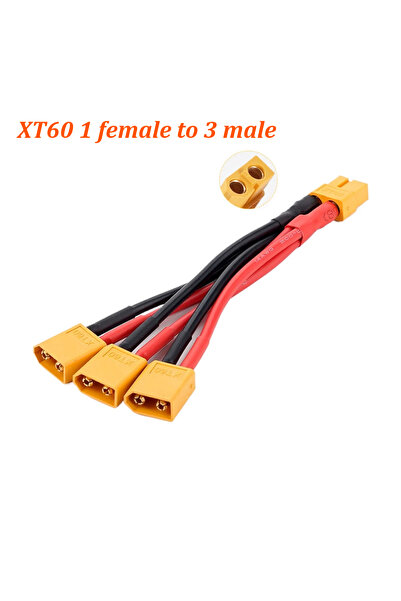 choice2 موصل بطارية متوازي XT60 من 3 ذكر إلى 1 أنثى، سلك سيليكون 14AWG ثلاثي ...