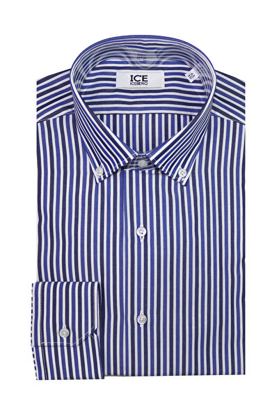 Ice Iceberg CĂMAȘĂ BĂRBĂTEASCĂ 396 - Alb/Albastru cu dungi
