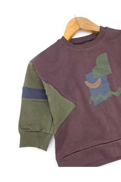VOY KİDS Boy's 2 Thread Unsharded, Seasonal 2-3-4-5-6 Years Old Printed Bottom Top Tracksuit Set
