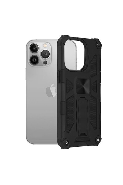 Bibilel Protective Case for iPhone 13 Pro Max, landscape mode, magnetic car mount, Black