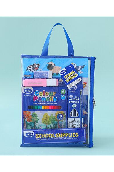 Fab N Funky مجموعة أدوات مكتبية، مثالية للفنانين المبتدئين، رائعة، مجموعة شاملة، 5 سنوات فأكثر، عبوة من 32 قطعة - أزرق