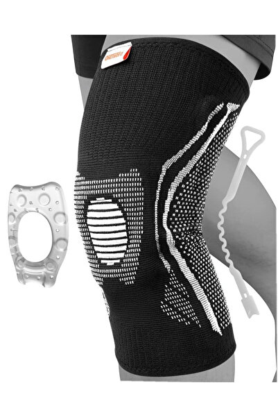 ONETWOFIT orteză de genunchi, silicon/textil, negru/alb, mărimea S