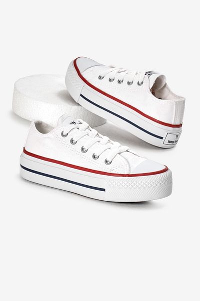 Tonny Black Children's Unisex White Thermo Thick Sole Lace-Up Linen Sports Shoes