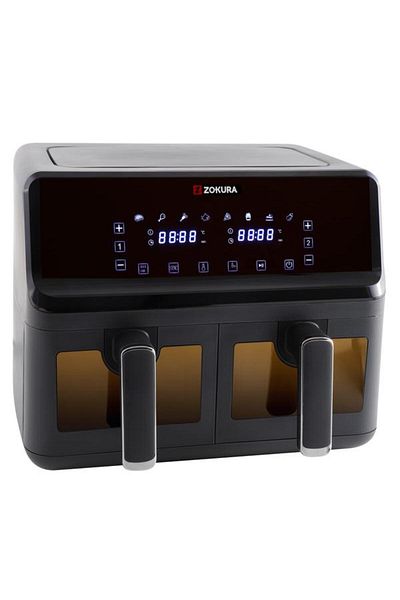 Zokura Double hot air fryer, 8 L, 1350+1350 W -
