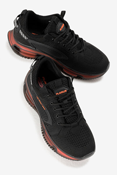 Tonny Black Чоловічі чорні помаранчеві кросівки з амортизуючою підошвою та товстою підошвою