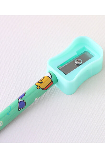 Fab N Funky Dino Theme HB Pencils With Sharpener and Pencil Grip, Ergonomic Design, Green - 14 Pieces