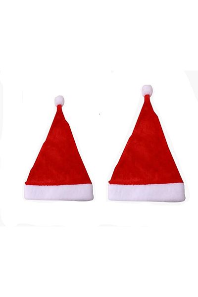BOBOZHONG Set of 2 Christmas hats, textile, white/red, 37 x 27 cm / 40 x 30 cm