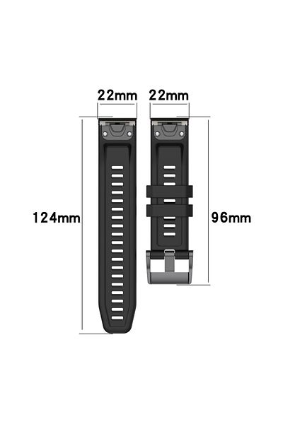 eR D L Silicone watch strap compatible with Garmin Fenix 6, Fenix 6 Pro, strap width 22 mm, green, eR D L