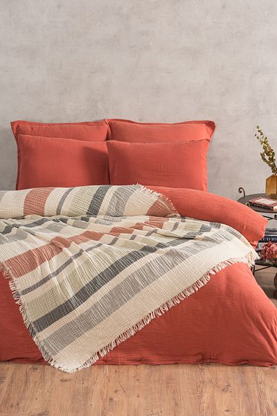 VAROL 4 Layer 100% Cotton Muslin Pique & Bedspread – 230X250 cm