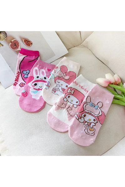 choice2 34-40size green Kawaii Sanrio Hello Kitty socks anime socks Harajuku ship socks five pairs of cartoo