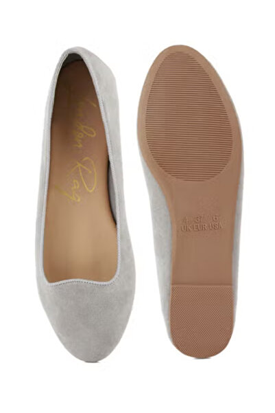 london Rag Women Grey Microfiber Casual Ballerinas