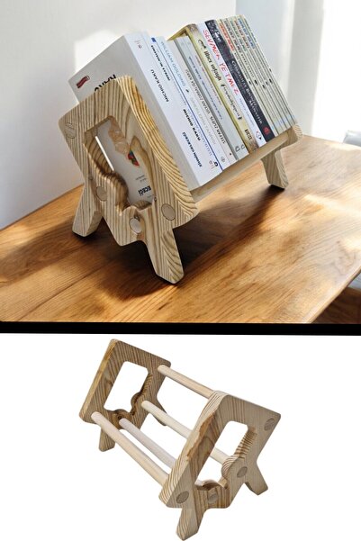 HALL BREATHE Renkli Doğal Fırınlanmış Ağaç Masaüstü Kitaplık, Ofis ve Ev Dekoru