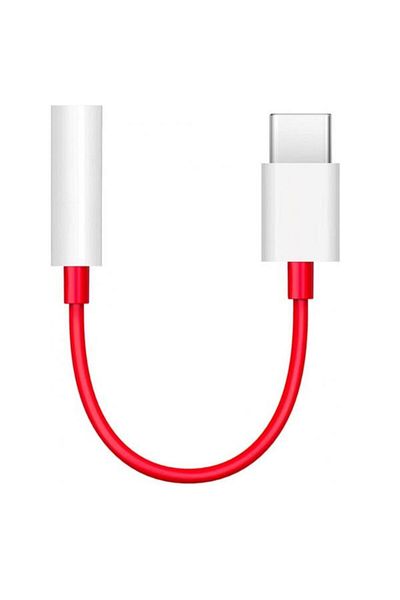 Oneplus Adaptor audio TC01W, Jack 3.5mm, USB Tip-C, 0.9m (Alb/Roșu)