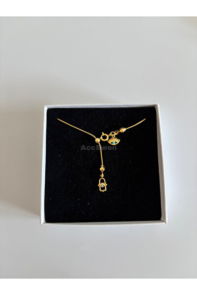 acc swen قلادة فاطمة اليد العين منخفضة القطع من الفولاذ على شكل حرف Y