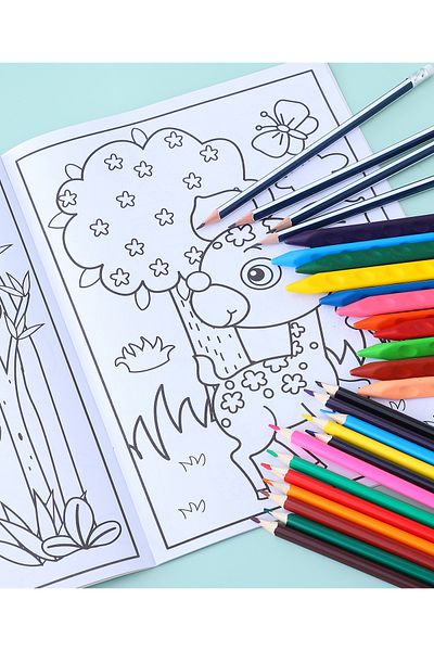 Fab N Funky Kids Colouring Set, Superior Quality Material, High Grade Lead Facilities, 3 Years+, Blue - 32 Piece