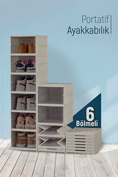 HALL BREATHE Katlanabilir 6 Katlı Plastik Ayakkabılık, Pratik ve Şık Ayakkabı...