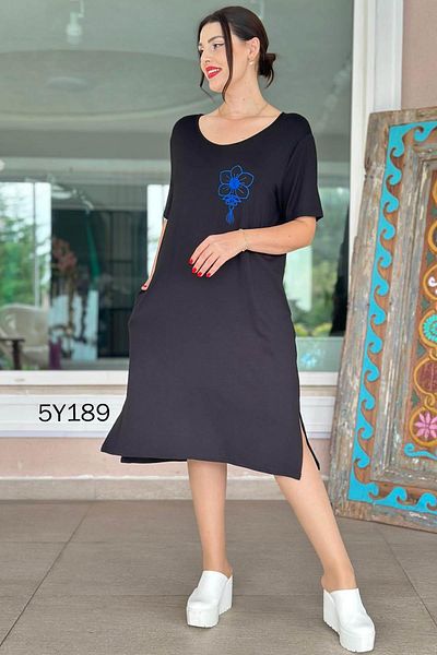 İnce Topuk Tulle Detail Viscose Combed Dress 5Y189