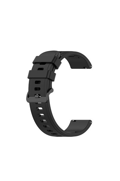 eR D L Silicone strap compatible with Garmin Venu SQ, strap width 20mm, black, eR D L