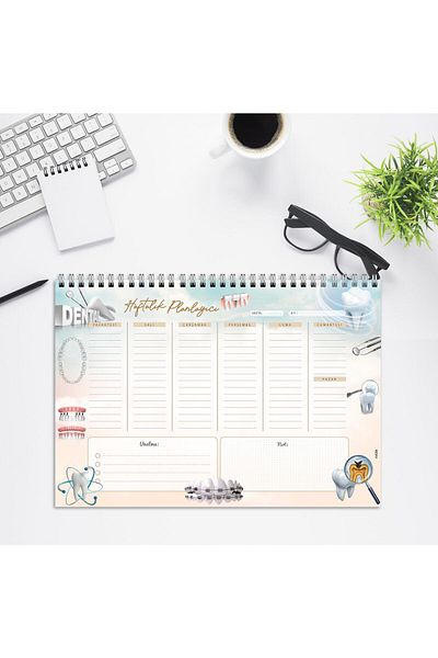 express planlayıcı A4 Weekly Planner Dental Medical 3 - Concept Notebooks - Medium - Spiral Bound - Cardboard