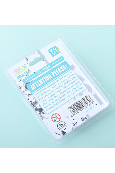 Fab N Funky Non Toxic Pro Professional Erasers, Fun to Use, Easy to Grip, Kid-Friendly White - 3 Pieces