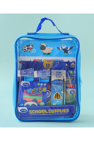 Fab N Funky Kids Coloutring Set, Superior Quality Material, Non Toxic Clay Colour Set, 3 Years+, Blue - 54 Piece