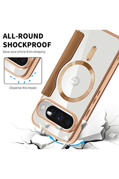 SKYDDAR INNOVATION Θήκη βιβλίου για Google Pixel 10 Pro XL, SmartMag Book, Magsafe, RFiD, σετ αυτοκόλλητων, καφέ