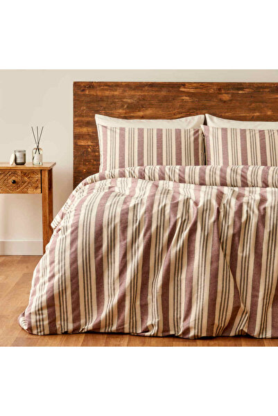 Bella Maison 100% Cotton Harper Double Thread Dyed Duvet Cover Set Plum (200X...