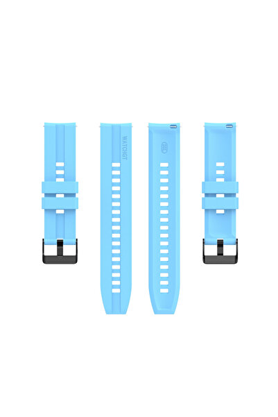 eR D L Curea universală de ceas din silicon, lățime 20 mm, eliberare rapidă, albastru deschis, eR D L