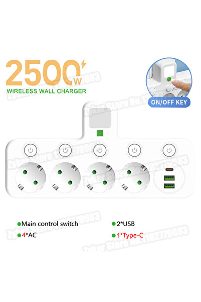 choice2 شريط طاقة 110-250 فولت من الاتحاد الأوروبي بثلاثة منافذ حائط باللونين...