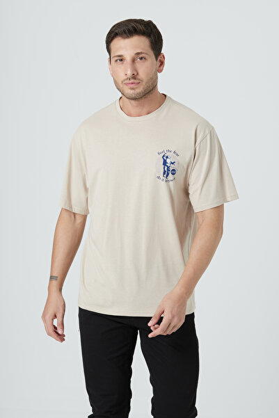 EXPIER 100% βαμβάκι, άνετη εφαρμογή, λαιμόκοψη, βασικό απλό κοντομάνικο μπλουζάκι με στάμπα TNT-015