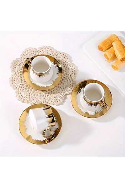 Bisbell Ceramic Tea cup with Saucer, Mug,6pcs,BB3416